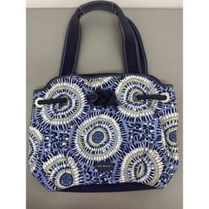 Vera Bradley Shoulder Bag Starry Night Purse‎ Tote Bag Blue Yellow Fireworks#32